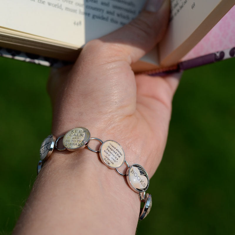 Gardening Charm Bracelet with Glass Charms and Spade Dangle Bijou Her