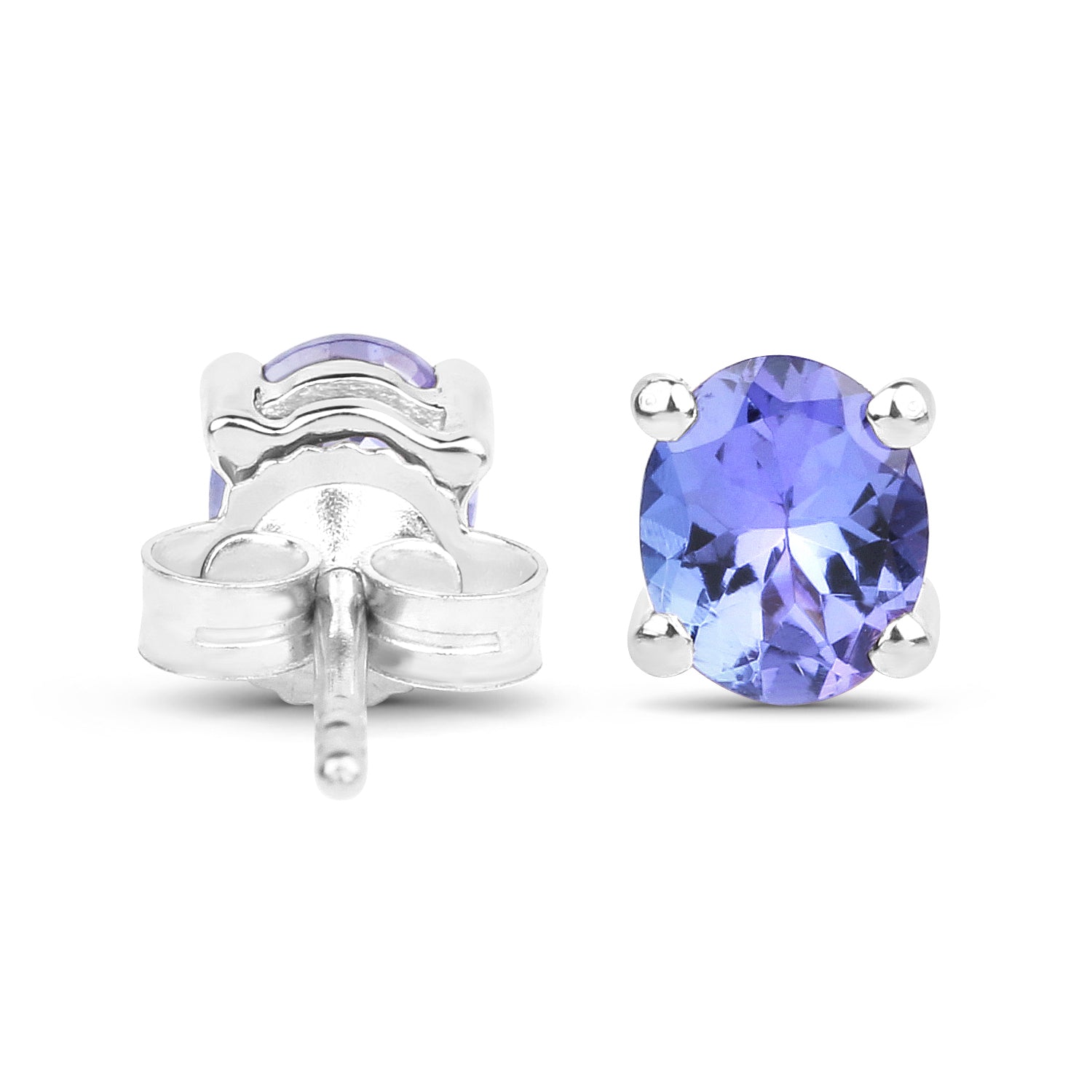 Genuine Tanzanite Sterling Silver Earrings - 0.66 ctw Oval Stones for Women, December Birthstone Gift Bijou Her