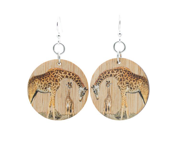 Giraffe Bamboo Earrings - Eco-Friendly & Sustainable Jewelry for Animal Lovers Bijou Her