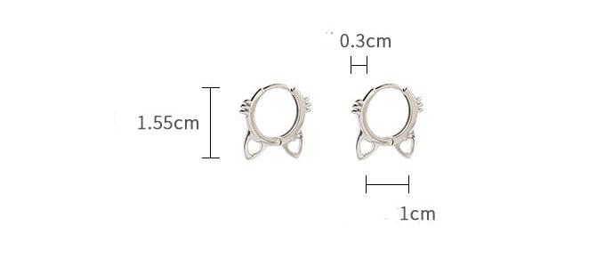 Girl Heart Cute Cat Ears Hollow Ear Studs Bijou Her