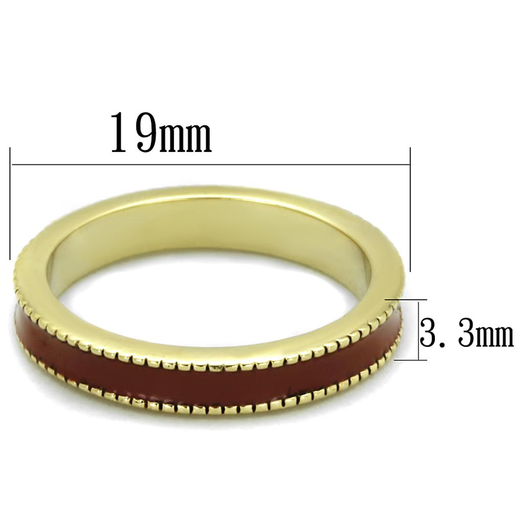 Gold Brass Ring with Brown Epoxy Center Stone - Backordered, 4-7 Day Shipping Lead Time Bijou Her