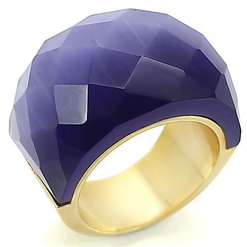 Gold Brass Ring with Cat Eye Semi-Precious Stone - Clearance Cocktail Ring Bijou Her