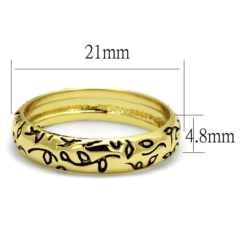 Gold Brass Ring with Jet Epoxy Center Stone - Under $5, Women's Stackable Ring Bijou Her