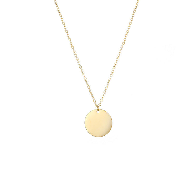 Gold Circular Double Layered Pendant Necklace Bijou Her