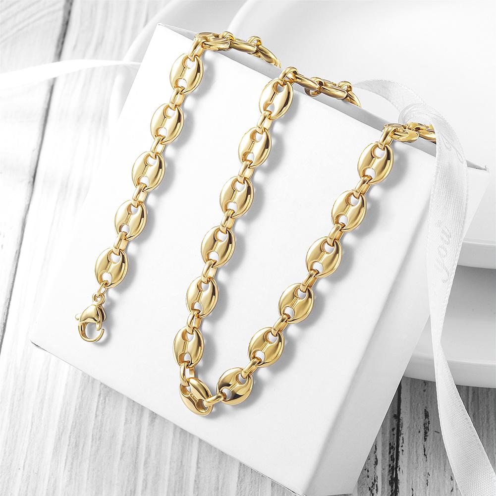 Gold Coffee Bean Chain Necklace for Women - Elegant Fashion Necklaces Bijou Her