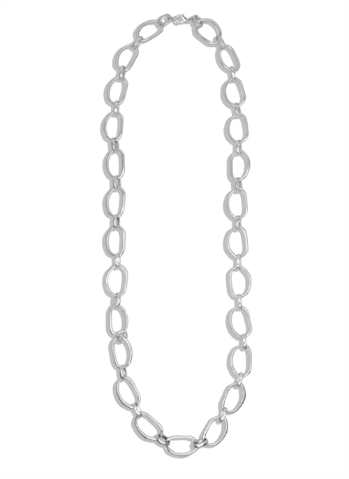 Gold Cut-Out Chain Link Opera Necklace - Hypoallergenic, 37" Length, Free Worldwide Shipping Bijou Her
