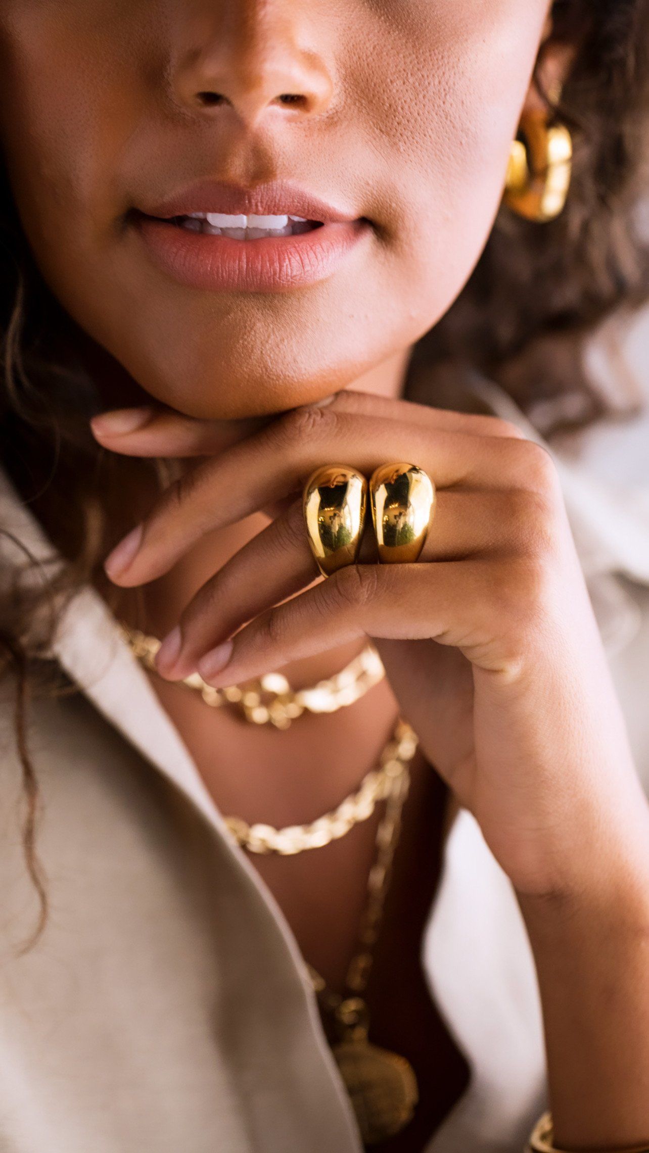 Gold Dome Ring - Sleek and Polished for Everyday Wear Bijou Her