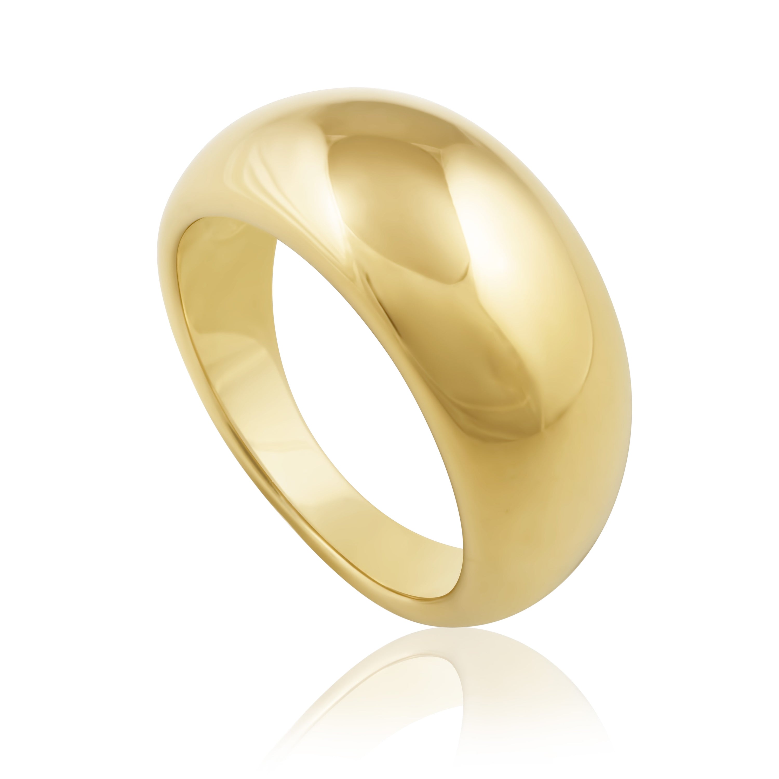 Gold Dome Ring - Sleek and Polished for Everyday Wear Bijou Her