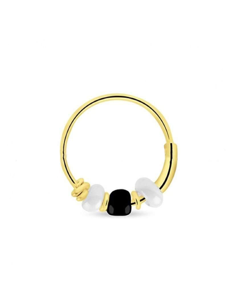 Gold Hoop Earrings with Beads - Handmade in England, Hypoallergenic, 10mm Diameter Bijou Her