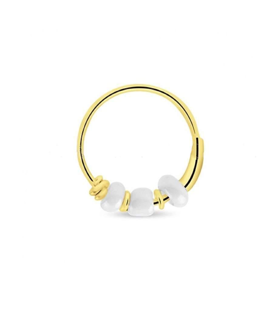 Gold Hoop Earrings with Beads - Handmade in England, Hypoallergenic, 10mm Diameter Bijou Her