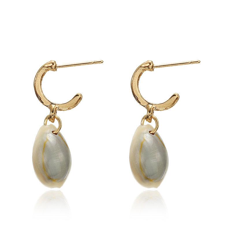 Gold Hoop and Puka Shell Seashell Earrings: Dainty and Stylish Accessory Bijou Her