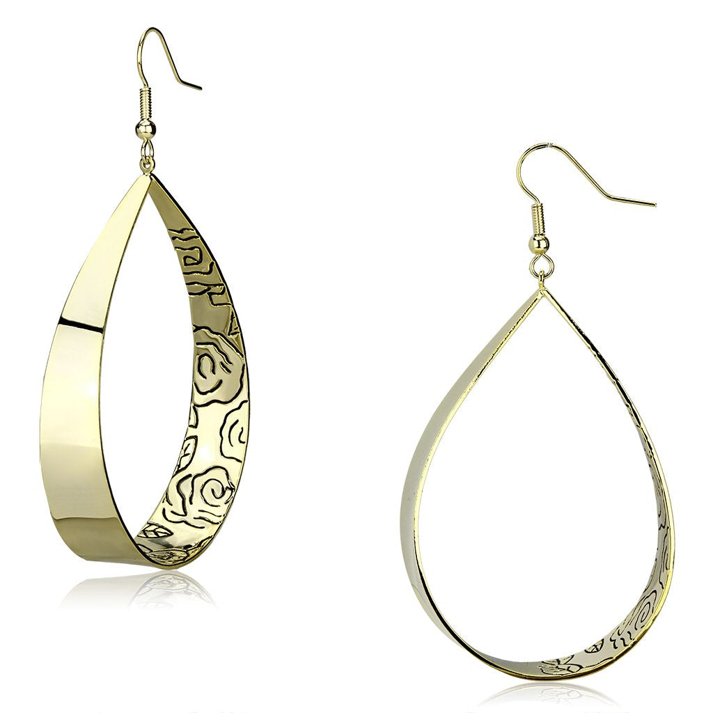 Gold Iron Drop Earrings - Free Shipping, No Stone, Women's Jewelry Bijou Her