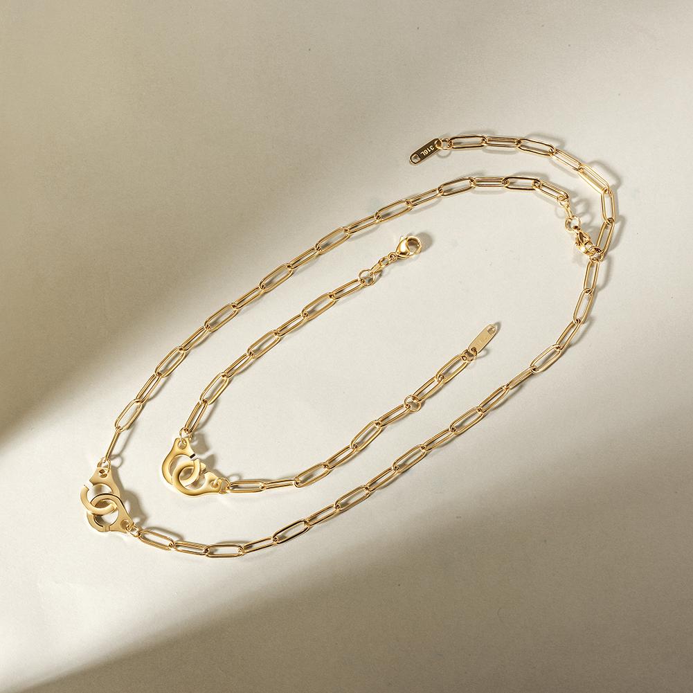 Gold Paperclip Link Necklace - Minimalist Statement Piece for Women Bijou Her