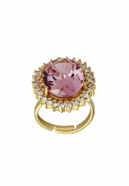 Gold Plated Beauty Ring - Inspired by Fairy Tales - 7 gr. - 2.3 cm. Bijou Her