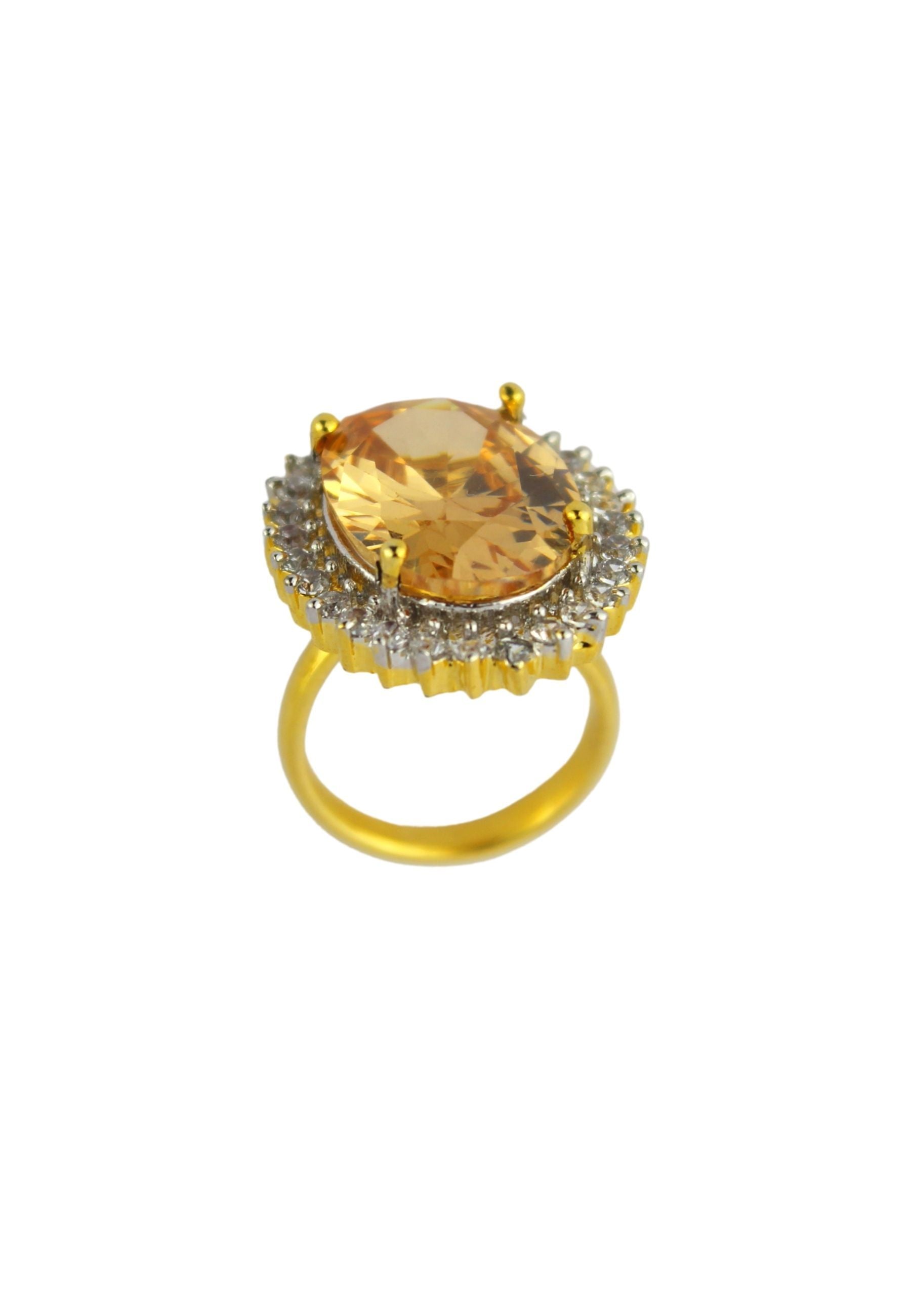 Gold Plated Beauty Ring - Inspired by Fairy Tales - 7 gr. - 2.3 cm. Bijou Her