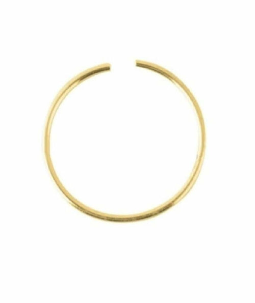 Gold Plated Classic Nose Ring - Sterling Silver, 0.8mm Thickness, 8mm Diameter Bijou Her