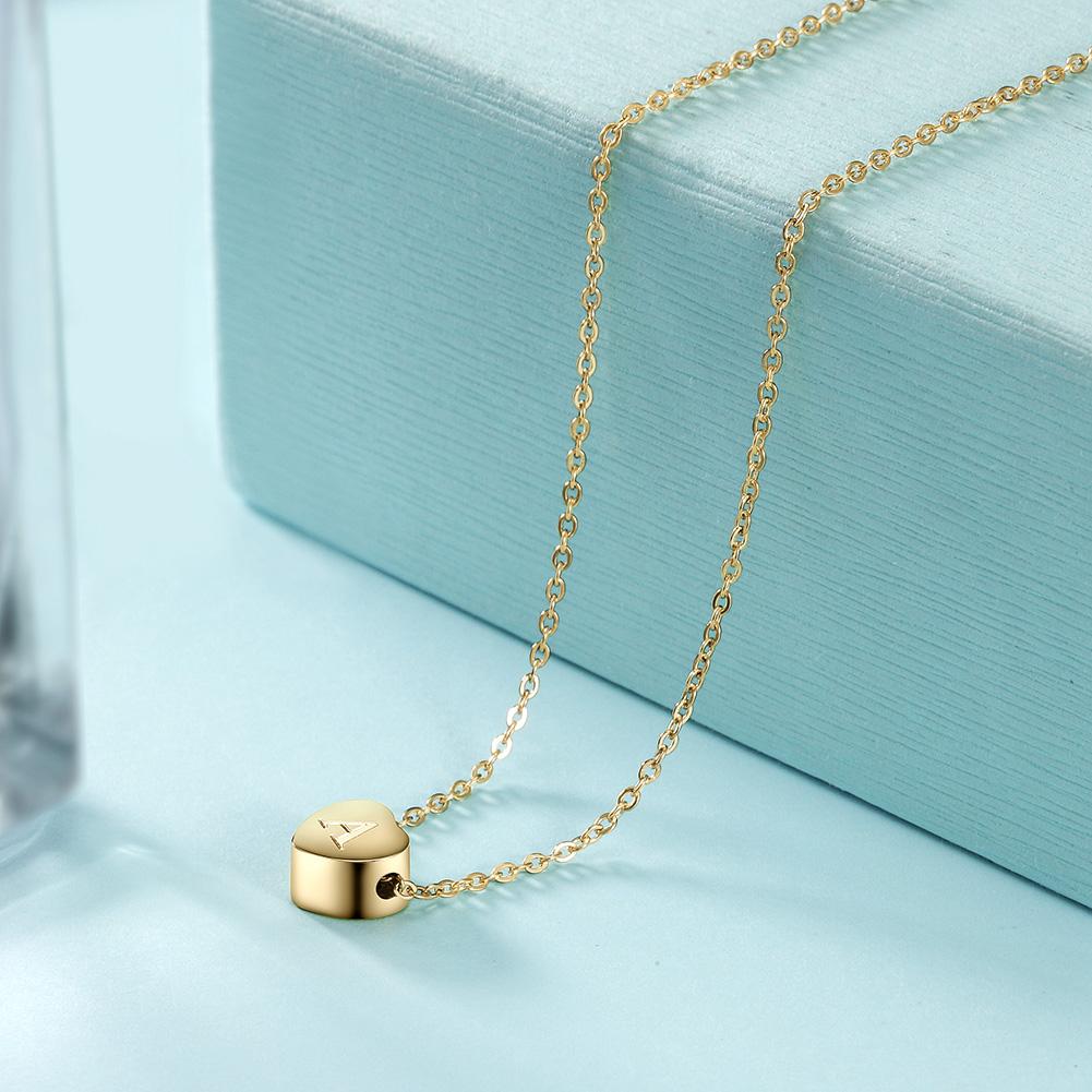 Gold Plated Heart Initial Necklace - Hypoallergenic & Non-Tarnishing Bijou Her