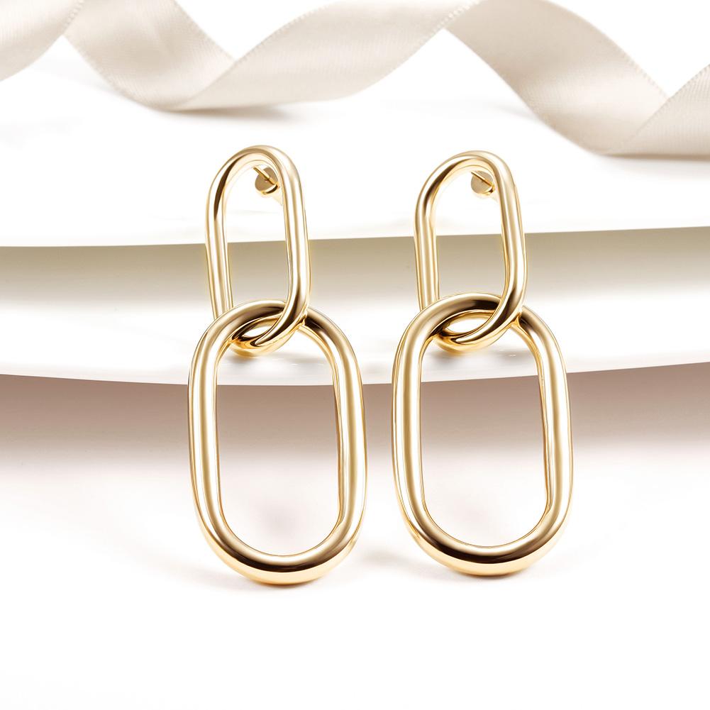 Gold Plated Interlocking Hoop Earrings for Women Bijou Her