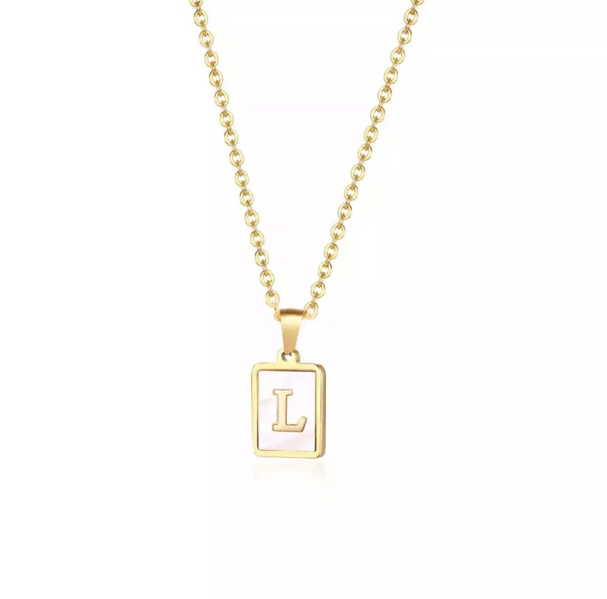 Gold Plated Mother of Pearl Pendant Necklace - Modern Accessory & Gift Idea Bijou Her