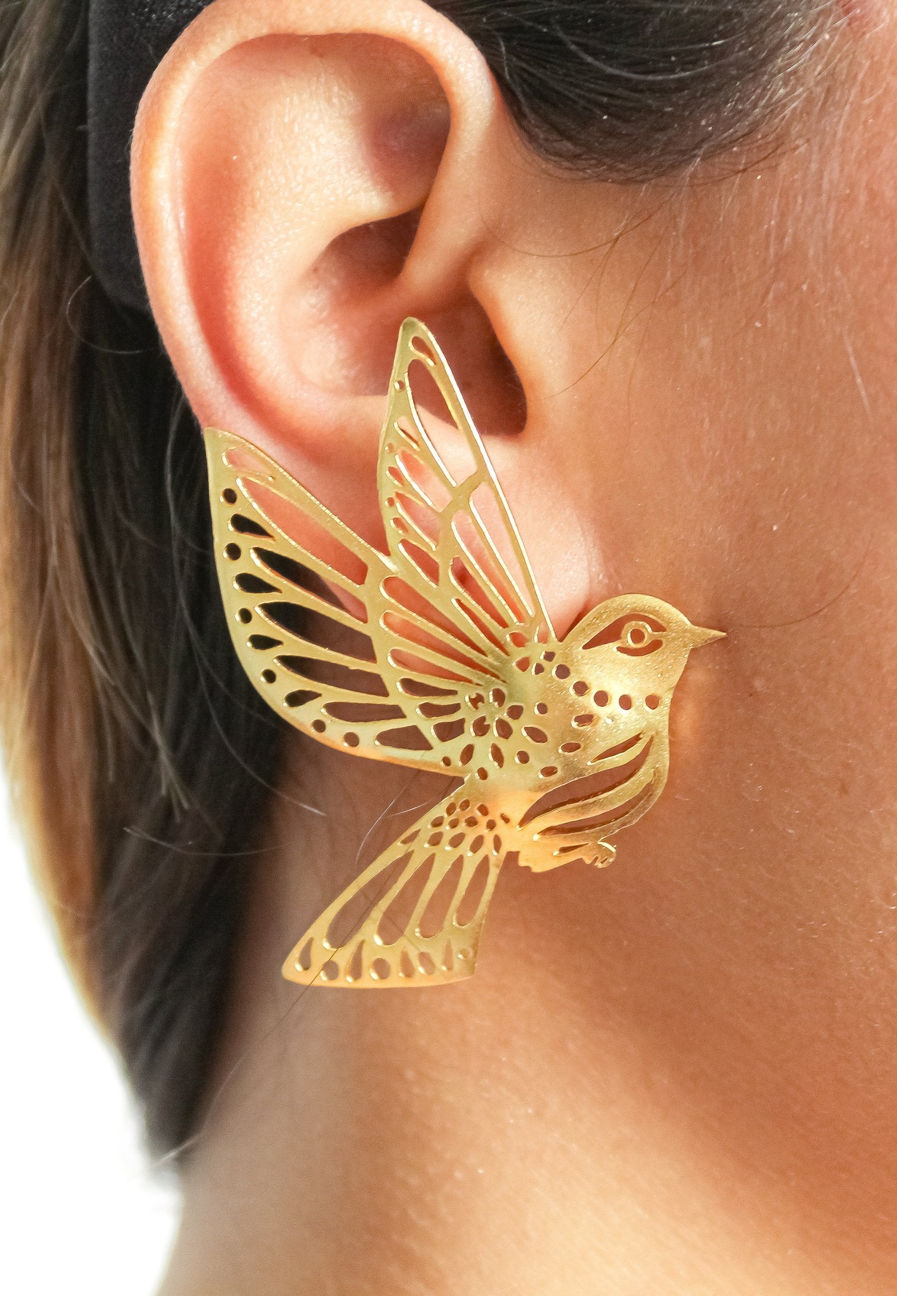 Gold Plated Queen of the Sky Earrings - Lightweight and Easy to Match Bijou Her