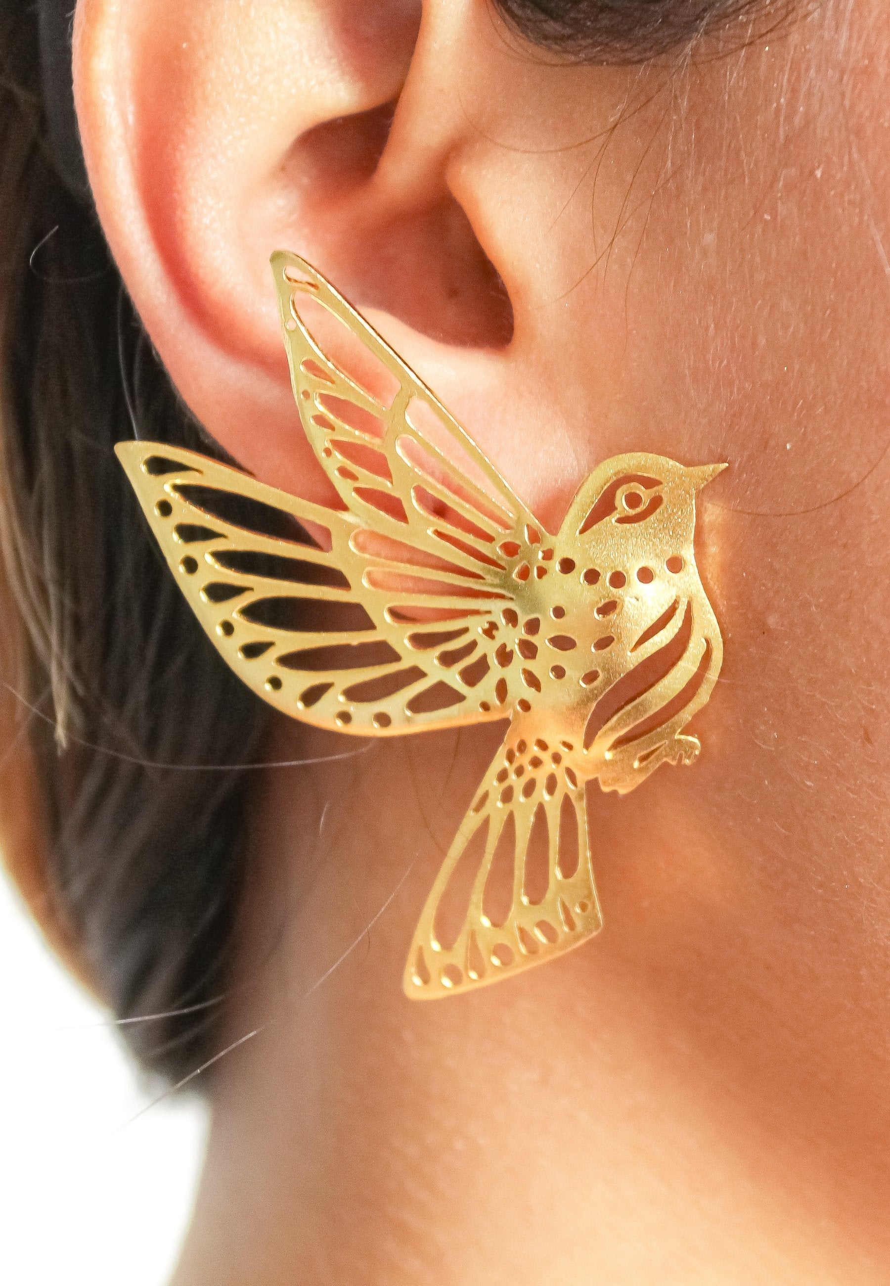 Gold Plated Queen of the Sky Earrings - Lightweight and Easy to Match Bijou Her