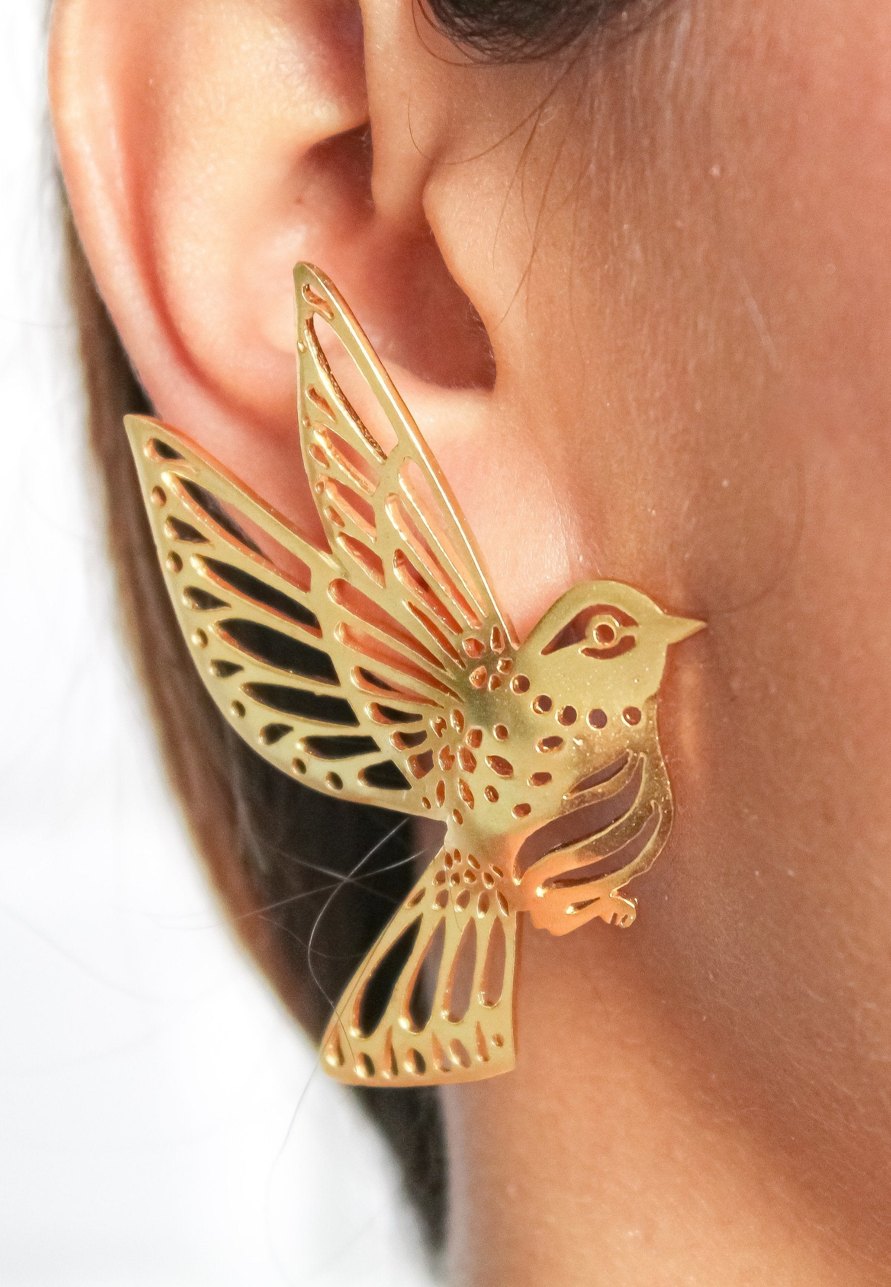 Gold Plated Queen of the Sky Earrings - Lightweight and Easy to Match Bijou Her