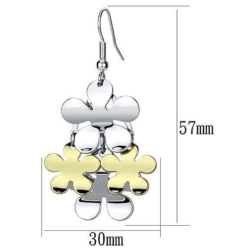 Gold and Rhodium Iron Earrings - No Stone, 9.70g Weight Bijou Her