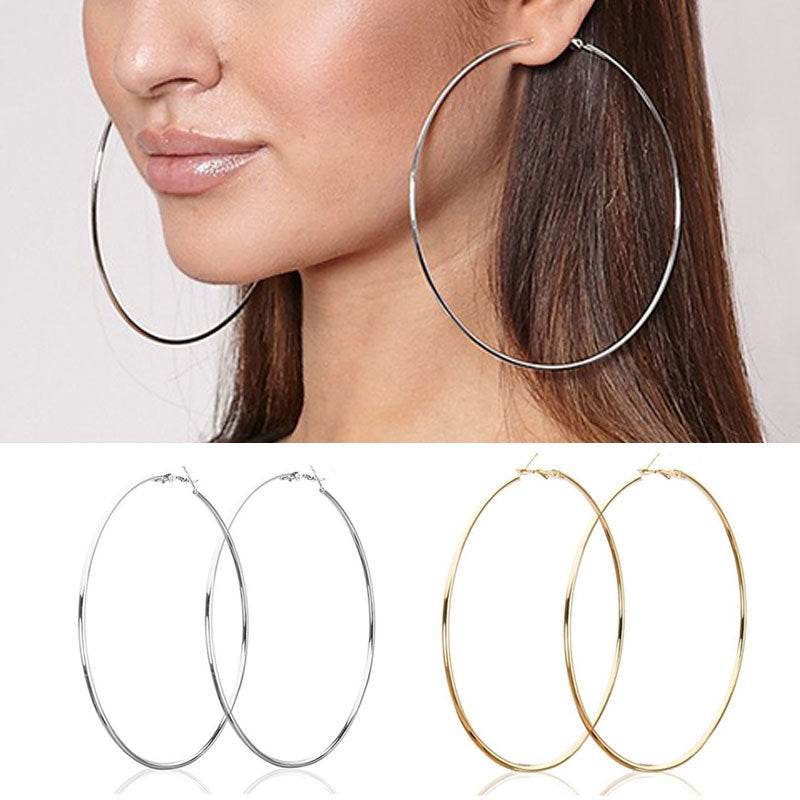 Simple Personality Metal Glossy Surface Ear Hoop Jewelry - 0 - Bijou Her -  -  - 