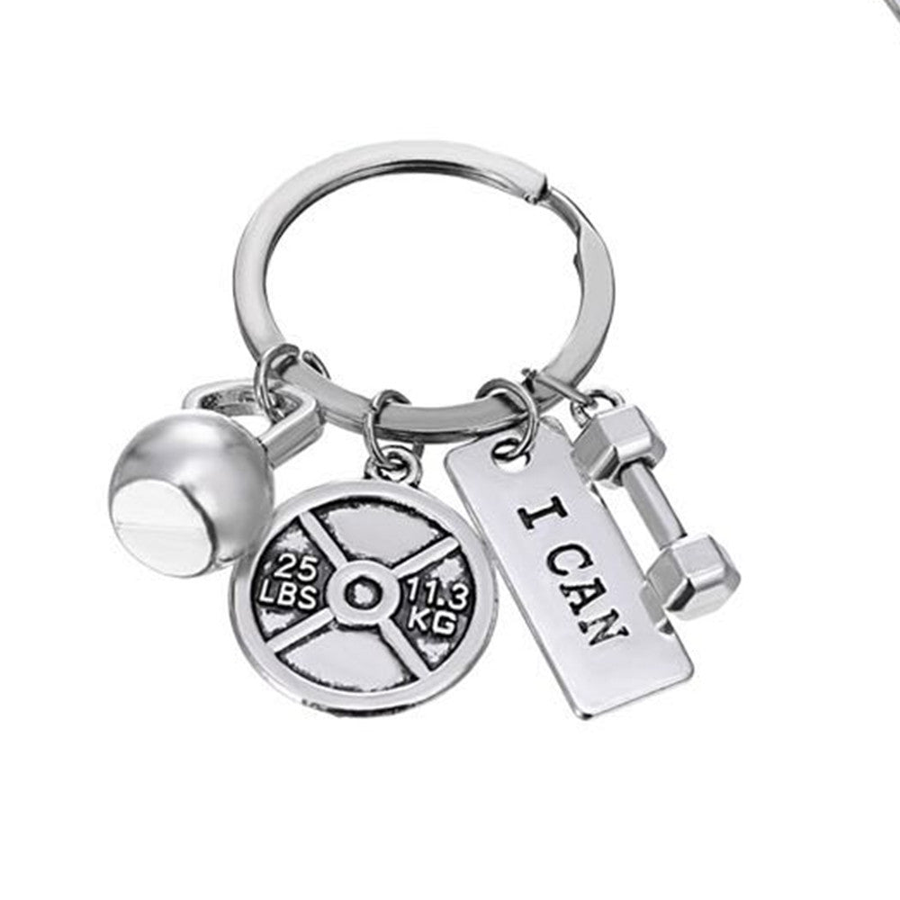 Men And Women Fashion Sports Power Dumbbell Barbell Kettlebell Keychain - 0 - Bijou Her - Color -  - 