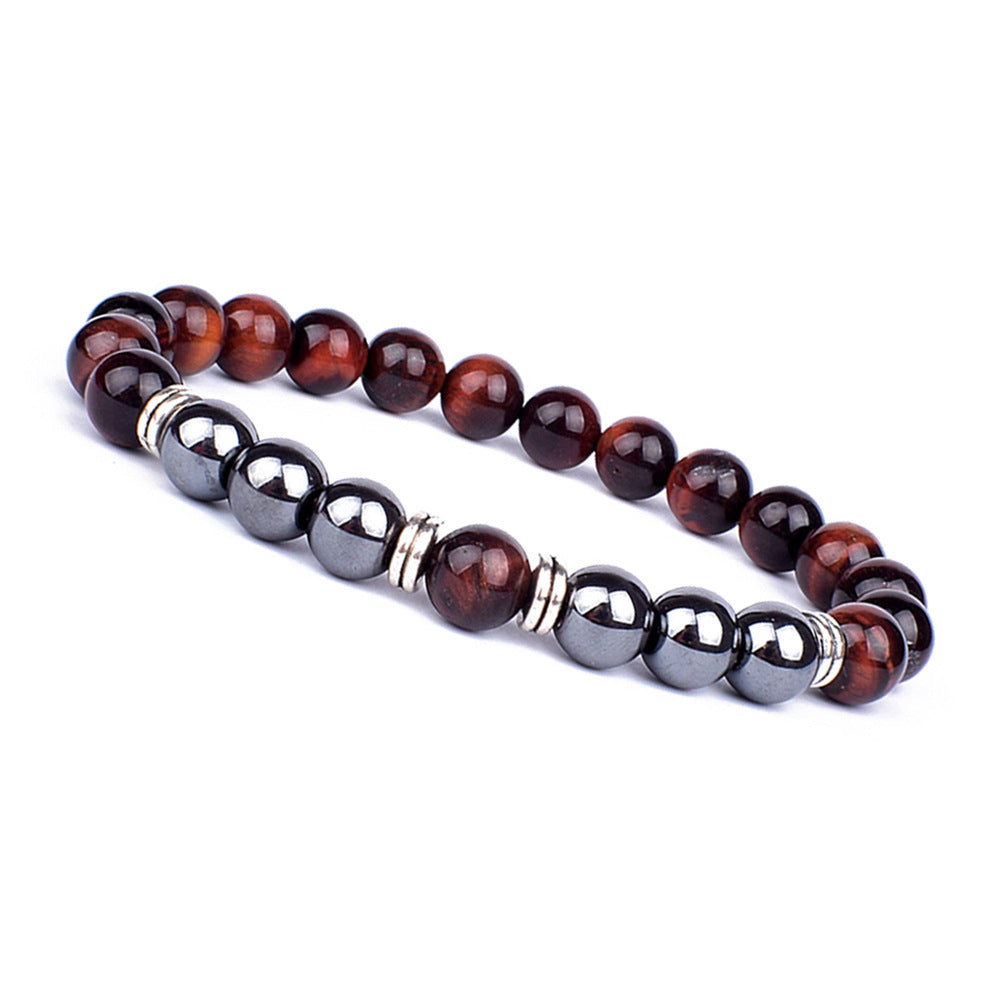 Ornaments Natural Stone Red Yellow Tiger Eyes Black Agate Turquoise Bracelet String For Men - 0 - Bijou Her -  -  - 