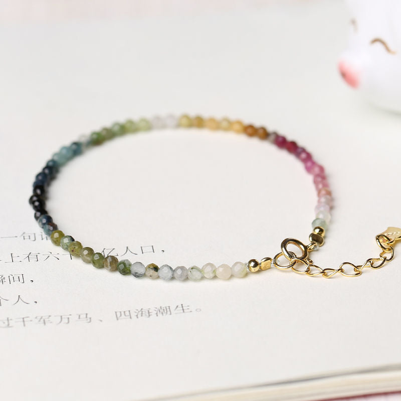 The Same Extremely Thin 2mm Rainbow Tourmaline Bracelet - 0 - Bijou Her - Color -  - 