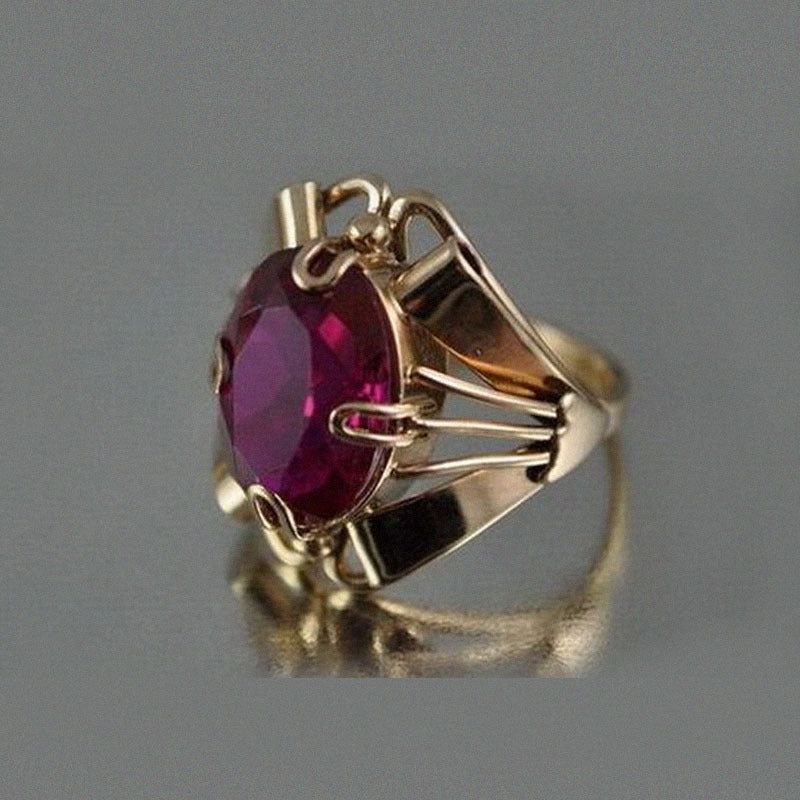 Niche Vintage Red Zircon Ring - 0 - Bijou Her -  -  - 