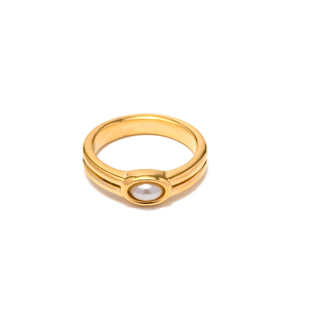 The Inlaid Pearl Ring Will Not Fade - 0 - Bijou Her -  -  - 