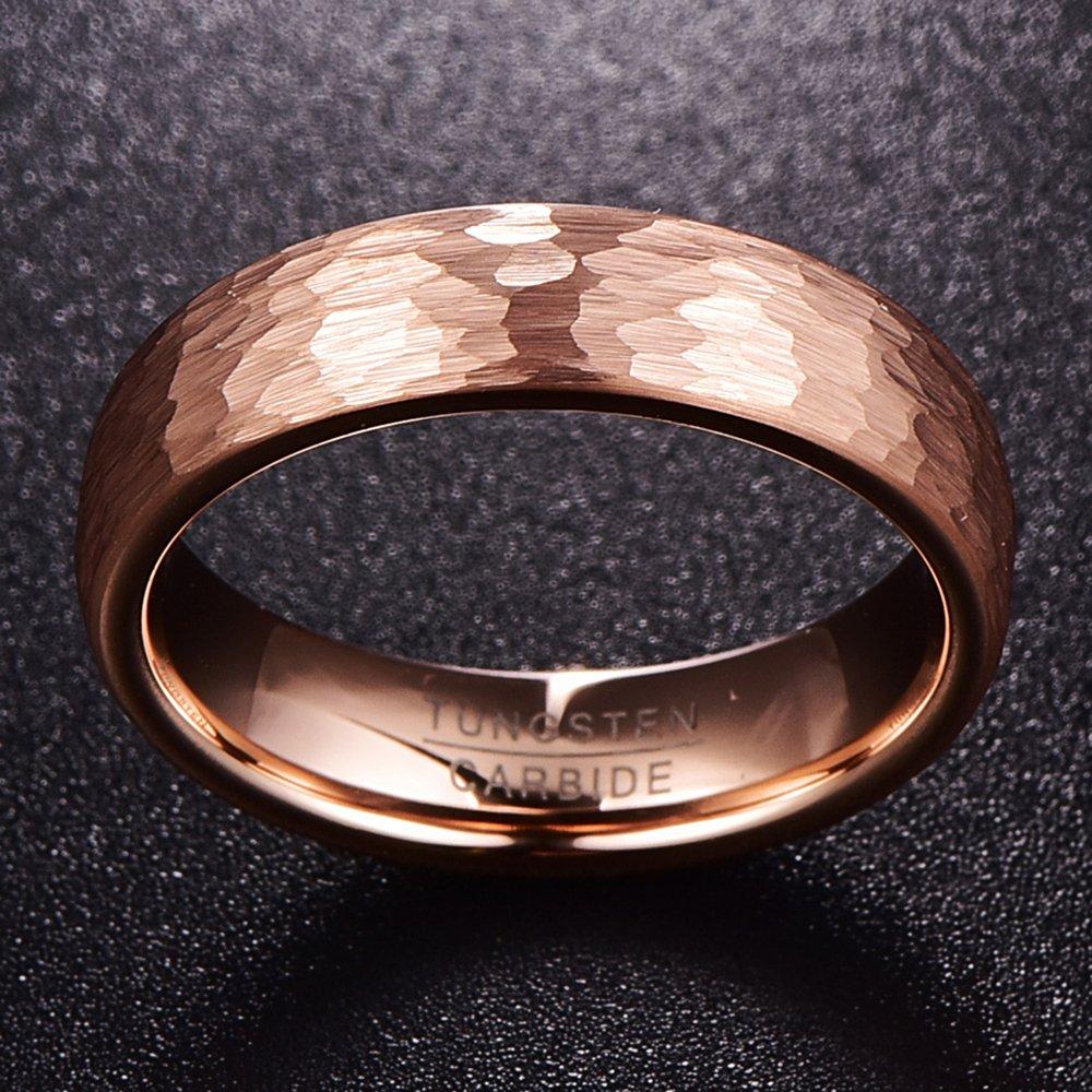 Rose Gold Faceted Ring 4MM Wide - 0 - Bijou Her -  -  - 