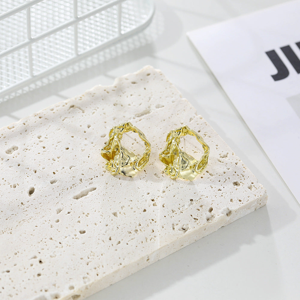 Stylish And Simple Metal Geometric Irregular Earrings - 0 - Bijou Her -  -  - 