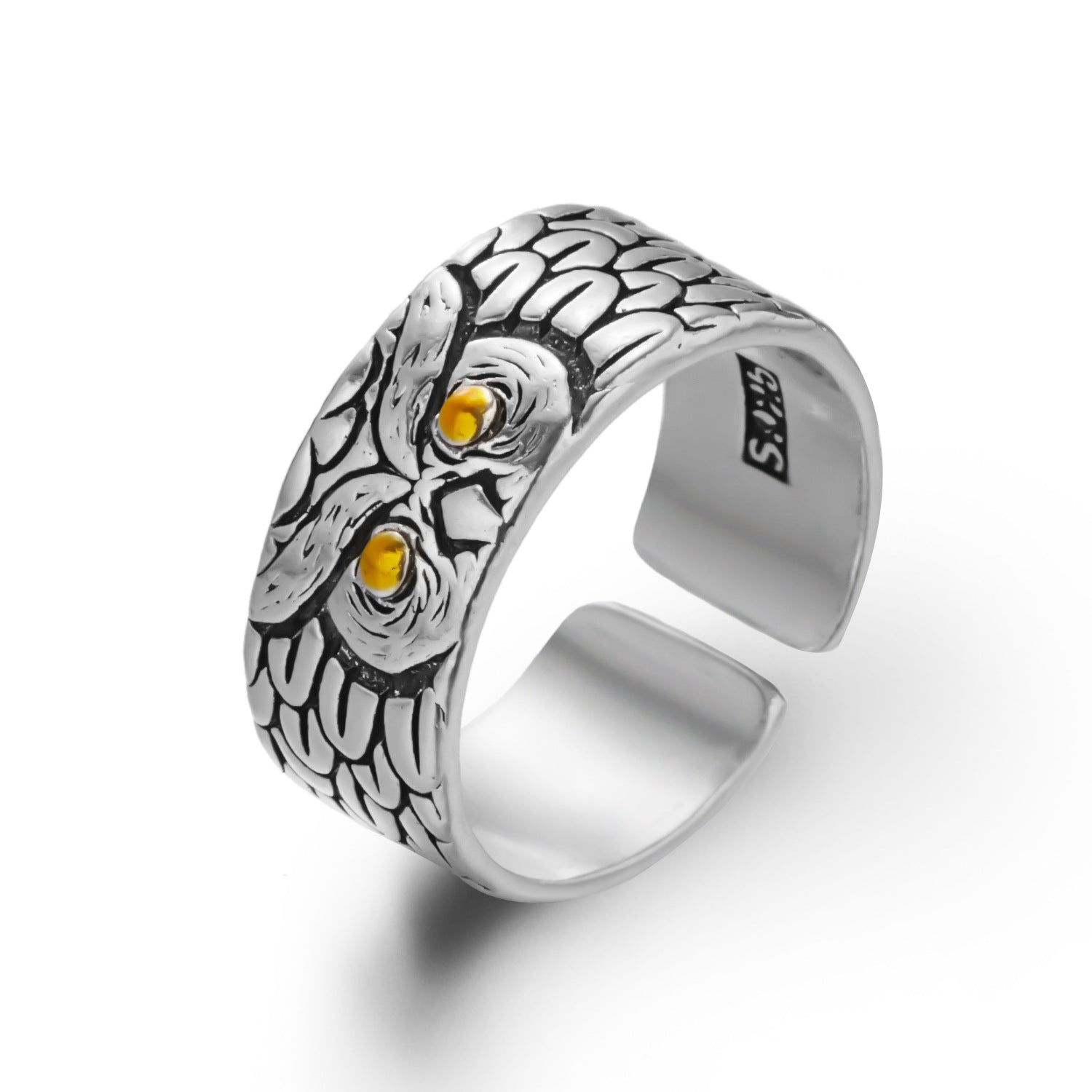 Personalized Vintage Cut-out Butterfly Owl Ring - 0 - Bijou Her - style - Size - 