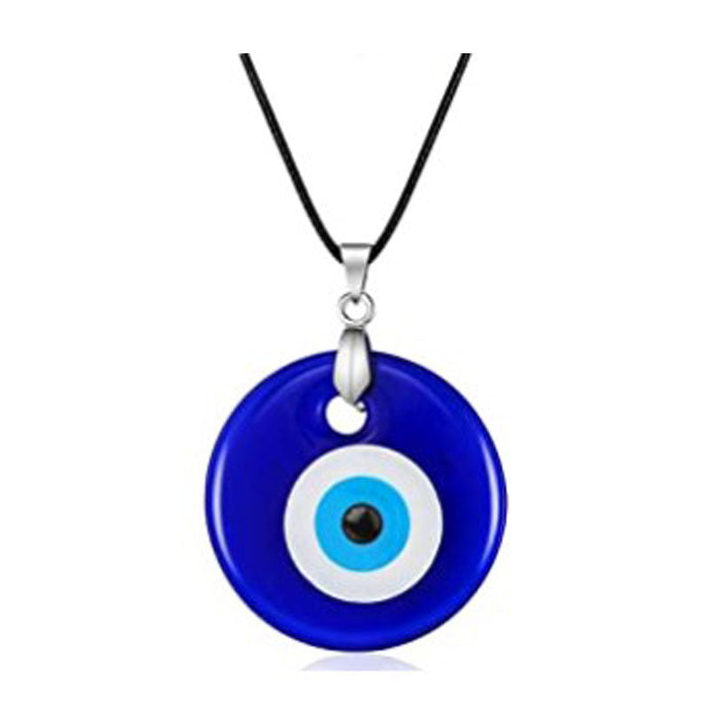 Men's And Women's Fashion Blue Devil's Eye Glass Necklace - 0 - Bijou Her - Color -  - 