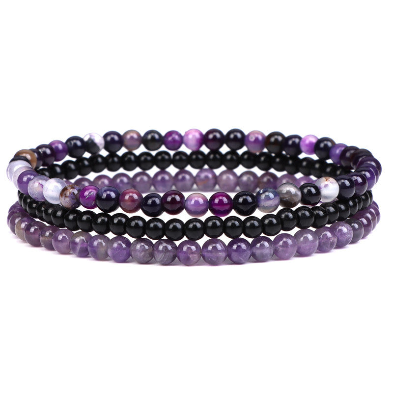 Women's Natural Amethyst Elastic Bracelet - 0 - Bijou Her - Color - Size - 