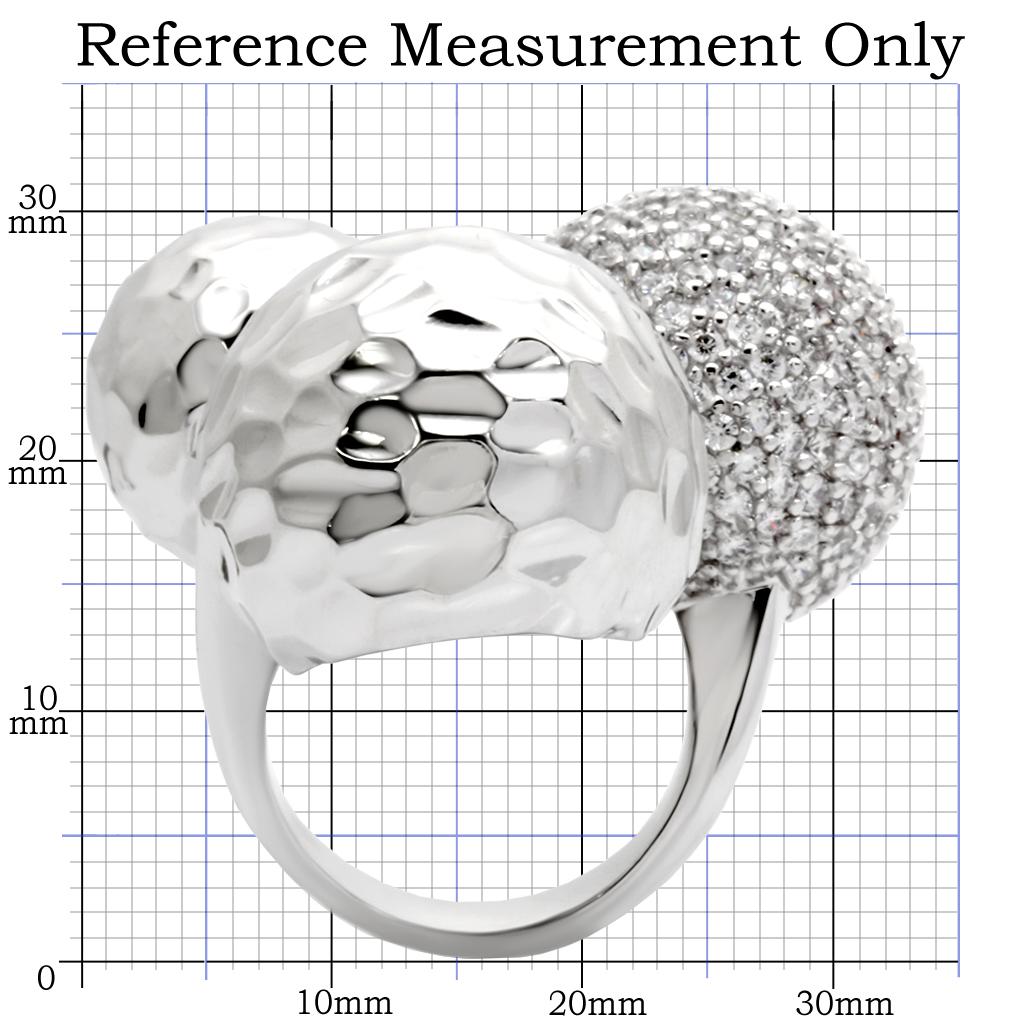 Rhodium Brass Ring with AAA Grade CZ - Clear, In Stock, 19.20g - Rings - Bijou Her -  -  - 