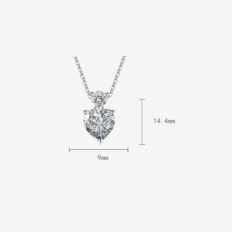 Mosan Diamond Heart Yellow Diamond Diamond Necklace Pendant - 0 - Bijou Her - Color -  - 