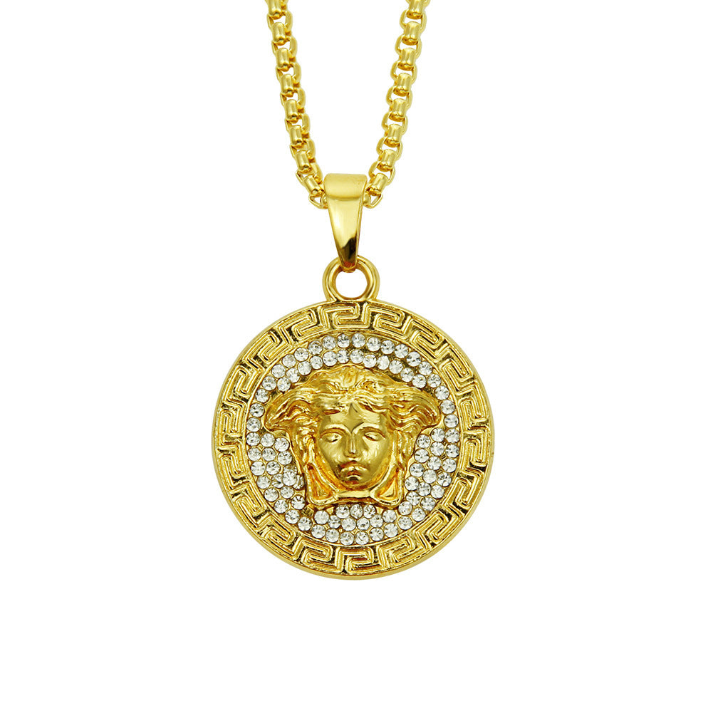 Mens Fashion Gold Portrait Necklace Pendant - 0 - Bijou Her - Color -  - 