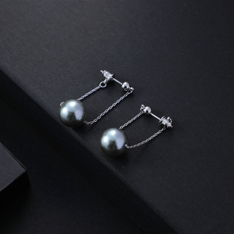 Women's Fashion Temperament Long Chain Design Pearl Earrings - 0 - Bijou Her - Color -  - 