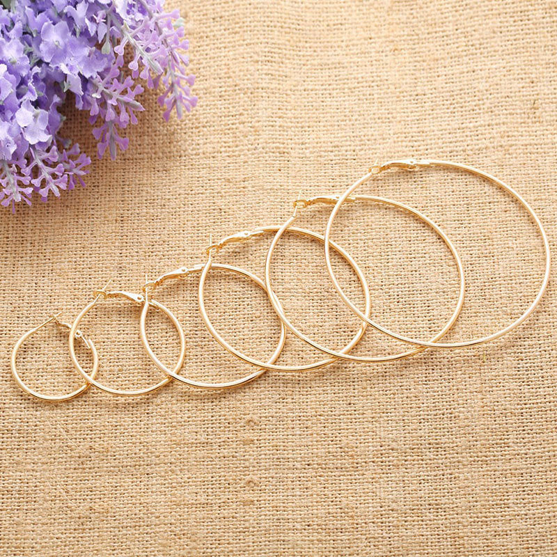 Simple Personality Metal Glossy Surface Ear Hoop Jewelry - 0 - Bijou Her -  -  - 