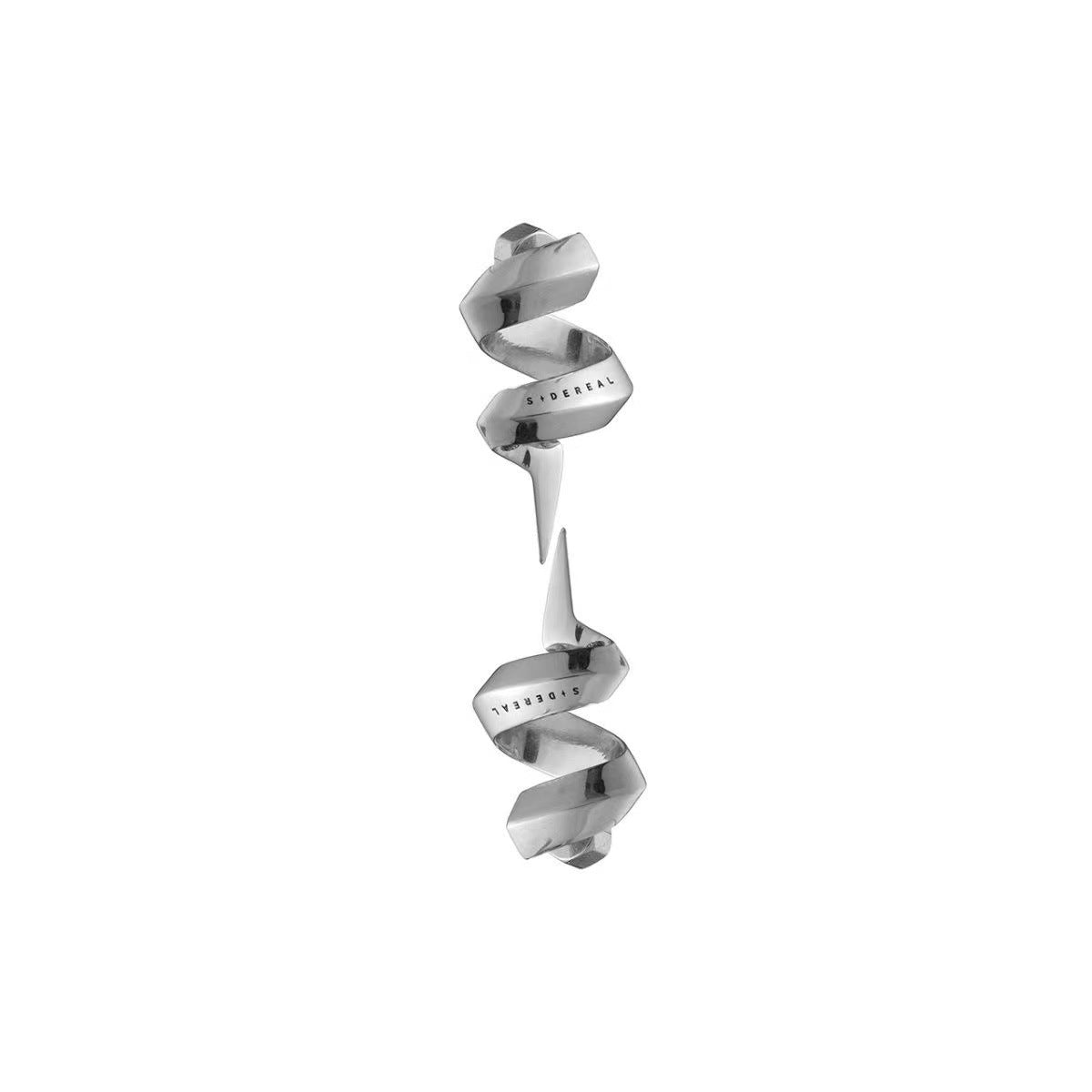 Mens Niche Spiral Barbed Silver Earrings - 0 - Bijou Her -  -  - 