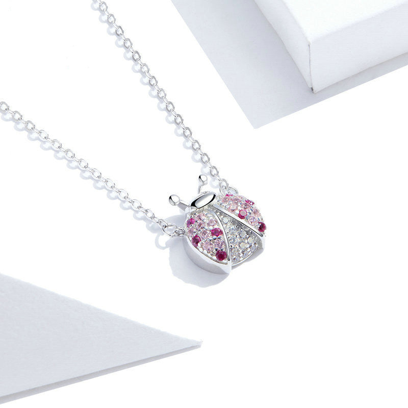 Little Ladybug Sterling Silver Necklace - 0 - Bijou Her -  -  - 