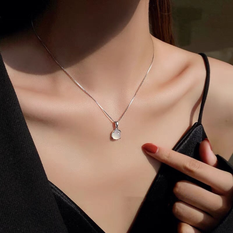 Natural Jade Pendant Necklace Female Clavicle Chain - 0 - Bijou Her -  -  - 