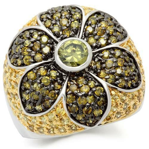 Rhodium, Gold, and Ruthenium Brass Ring with AAA CZ - Multi Color - In Stock - Rings - Bijou Her - Size -  - 