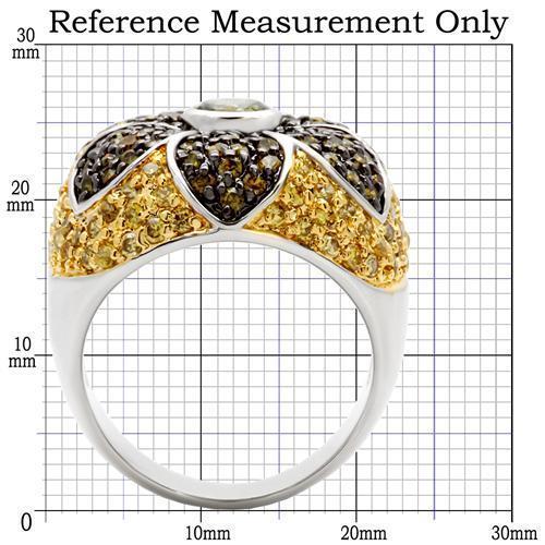 Rhodium, Gold, and Ruthenium Brass Ring with AAA CZ - Multi Color - In Stock - Rings - Bijou Her -  -  - 