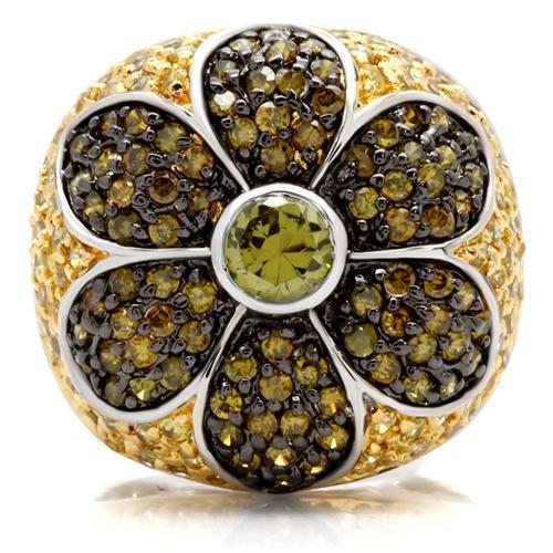 Rhodium, Gold, and Ruthenium Brass Ring with AAA CZ - Multi Color - In Stock - Rings - Bijou Her -  -  - 