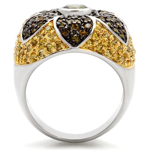 Rhodium, Gold, and Ruthenium Brass Ring with AAA CZ - Multi Color - In Stock - Rings - Bijou Her -  -  - 